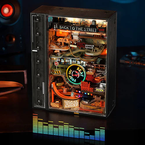 Les lumières rythmiques dynamisent l'espace hip-hop