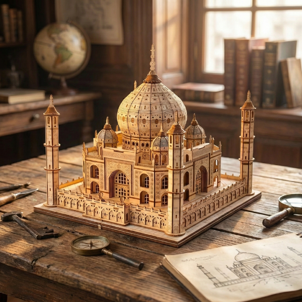 Le Taj Mahal - Puzzle 3D Bois & Merveille de l'Inde