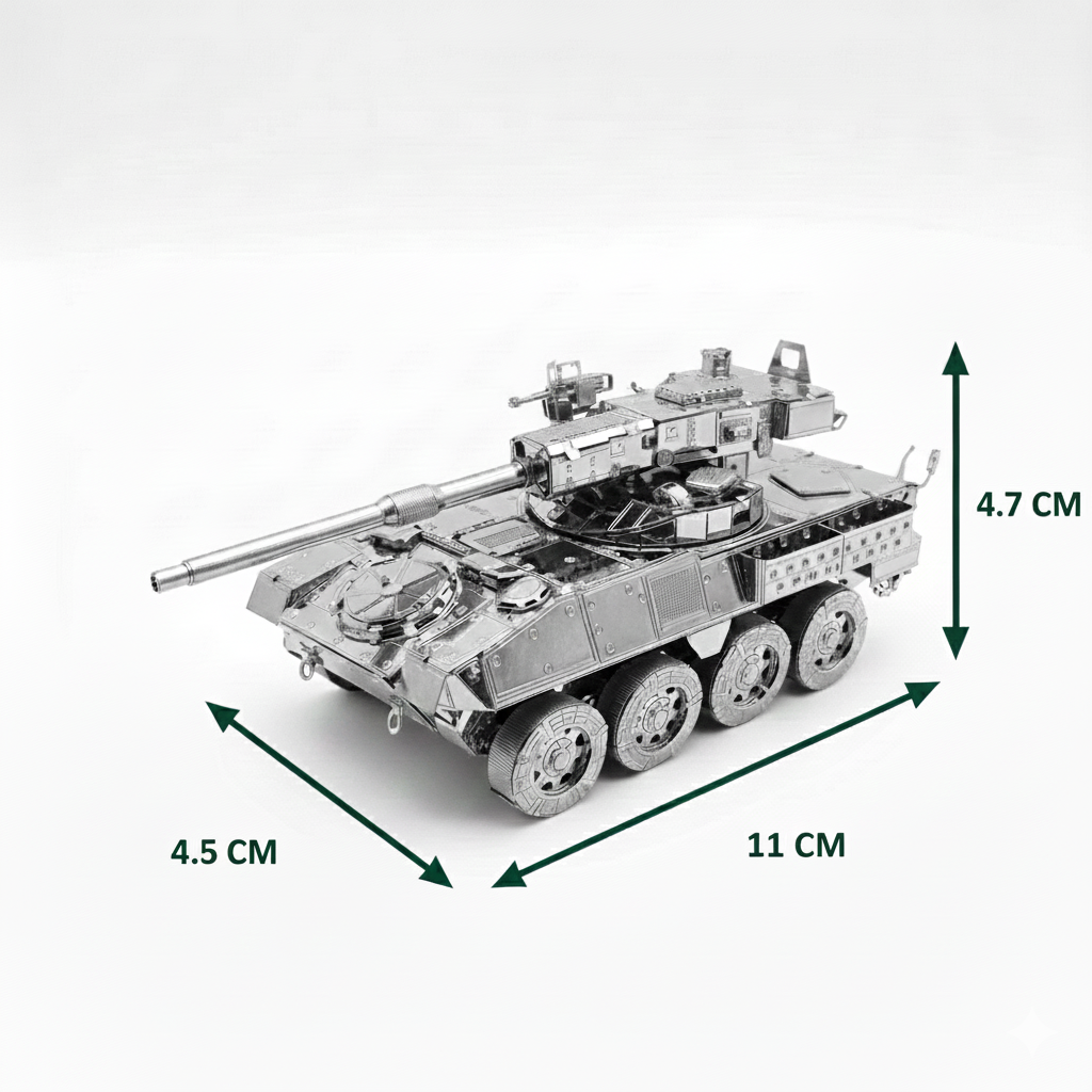 Puzzle 3D Métal - Blindé Stryker - Maquette Militaire Moderne à 8 Roues