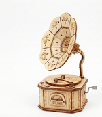 Gramophone Vintage - Puzzle 3D Bois & Tourne-Disque Fonctionnel