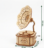 Gramophone Vintage - Puzzle 3D Bois & Tourne-Disque Fonctionnel