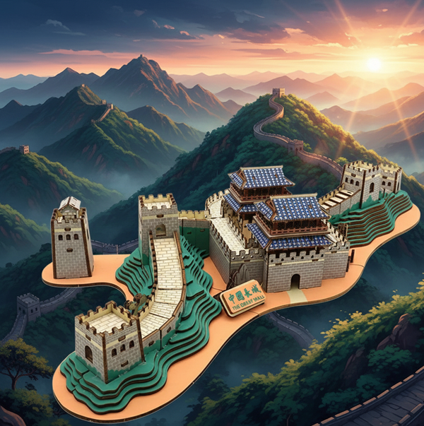 La Grande Muraille de Chine - Puzzle 3D Bois & Merveille du Monde