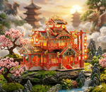 Le Restaurant Chinois Impérial - Puzzle 3D Métal & Architecture Dorée
