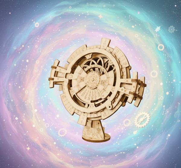 Calendrier Perpétuel Mécanique - Puzzle 3D Bois & Engrenages