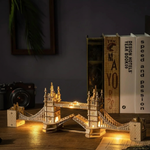 Monuments de Londres - Puzzle 3D Bois Lumineux (Big Ben & Tower Bridge)