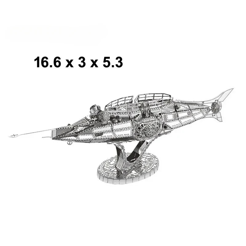 Puzzle 3D Métal - Flotte Navale Militaire - Corvette, Destroyer & Nautilus